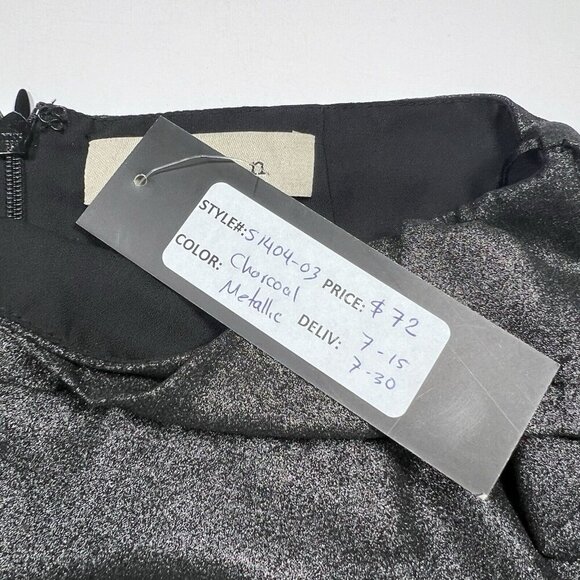 Lenon Women’s Size S Charcoal Metallic Mini Skirt Faux Wrap Front Zipper Closure - Picture 8 of 10